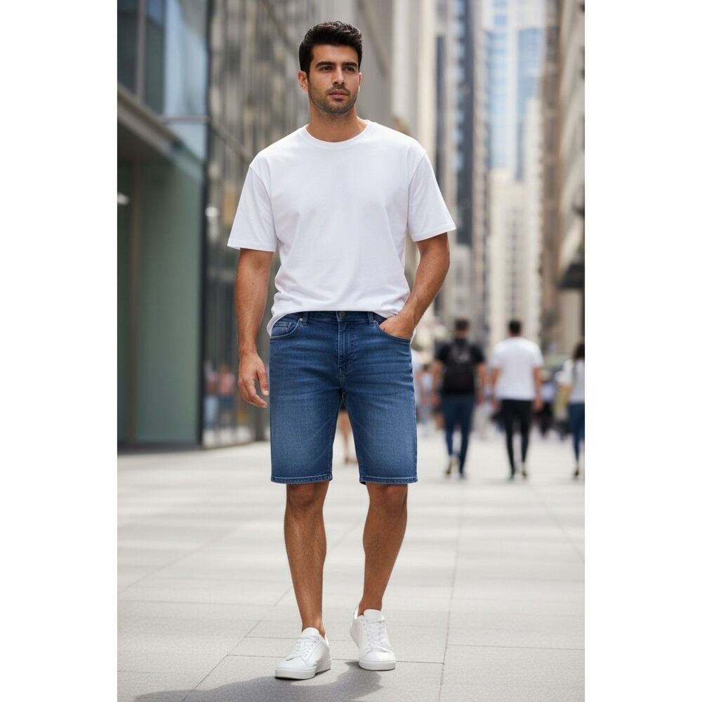 Buffalo David Bitton Men's Denim Shorts Size 38 Blue Jeans Jorts NWT